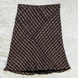 Art deco silk midi skirt